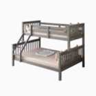Kosy Koala Grey Bunkbed with 2 Mattresses 3ft Single & 4ft6 Double Trio Bunkbed, Wooden Children Bedroom Furniture