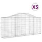 vidaXL Arched Gabion Baskets 5 pcs 200x30x80/100 cm Galvanised Iron