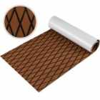 Costway Non-Slip Waterproof Boat Decking Sheet with Self-Adhesive Backing-Brown