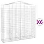 vidaXL Arched Gabion Baskets 6 pcs 200x50x200/220 cm Galvanised Iron