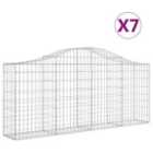 vidaXL Arched Gabion Baskets 7 pcs 200x30x80/100 cm Galvanised Iron