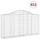 vidaXL Arched Gabion Baskets 11 pcs 200x30x100/120 cm Galvanised Iron