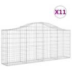vidaXL Arched Gabion Baskets 11 pcs 200x30x80/100 cm Galvanised Iron