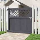 Garden Sanctuary 120x120cm Rhombus Garden Wood Fence Gate - Grey