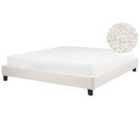 Beliani Bed Without Headboard Boucle Roanne 180 X 200 Cm Eu Super King Cream