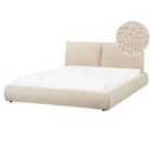 Beliani Bed Boucle Vinay 160 X 200 Cm Eu King Size Light Beige