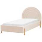 Beliani Velvet Eu Single Size Bed Beige Anet