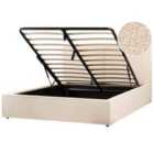 Beliani Ottoman Bed Boucle Moissac 160 X 200 Cm Eu King Size Beige