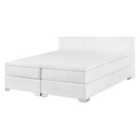 Beliani Divan Bed Faux Leather President 140 X 200 Cm Eu Double White