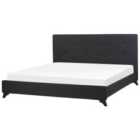 Beliani Bed Fabric Ambassador 180 X 200 Cm Eu Super King Black