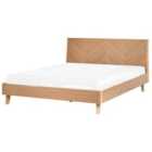 Beliani Bed Wood Veneer Wizernes 160 X 200 Cm Eu King Size