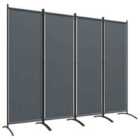 Outsunny 4 Panel Folding Room Divider,Portable Privacy Panel for Garden