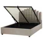 Beliani Ottoman Bed Velvet Vincennes 140 X 200 Cm Eu Double Taupe