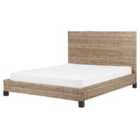 Beliani Bed Rattan Salbris 160 X 200 Cm Eu King Size Natural