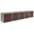 vidaXL Garden Raised Bed Galvanised Steel 400x80x77 cm Brown