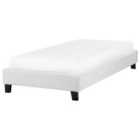 Beliani Bed Without Headboard Fabric Roanne 90 X 200 Cm Eu Single Light Grey