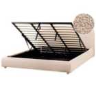 Beliani Ottoman Bed Boucle Blagnac 180 X 200 Cm Eu Super King Beige