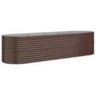 vidaXL Garden Raised Bed Powder-coated Steel 296x80x68 cm Brown