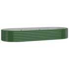 vidaXL Garden Raised Bed Powder-coated Steel 249x100x36 cm Green