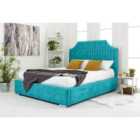 Eleganza Ascend Teal Plush Velvet Single Bed Frame