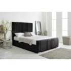 Eleganza Willard Black Plush Velvet King Bed Frame