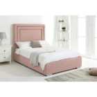 Eleganza Santiago Pink Arlington Fabric Small Double Bed Frame