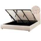 Beliani Ottoman Bed Boucle Blagnac 180 X 200 Cm Eu Super King Light Beige