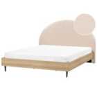 Beliani Bed Boucle Millay 180 X 200 Cm Eu Super King Beige