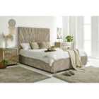 Eleganza Dawn Mink Marble Fabric Small Double Bed Frame