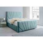 Eleganza Marco Plush Single Bed Frame - Duck Egg