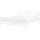 Beliani Bed Metal Rodez 180 X 200 Cm Eu Super King White