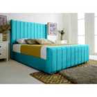 Eleganza Majestique Teal Plush Velvet Small Double Bed Frame