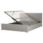 Beliani Ottoman Bed Faux Leather Rochefort 160 X 200 Cm Eu King Size Taupe