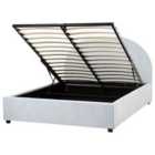 Beliani Ottoman Bed Fabric Vaucluse 140 X 200 Cm Eu Double Light Blue