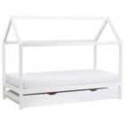 Beliani Kids Trundle Bed Pine Wood Crillon 90 X 200 Cm Eu Single White