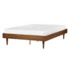 Beliani Bed Toucy 140 X 200 Cm Eu Double Brown