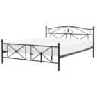 Beliani Bed Metal Rodez 160 X 200 Cm Eu King Size Black