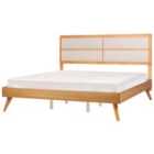 Beliani Bed Poissy 180 X 200 Cm Eu Super King Brown Ash Wood