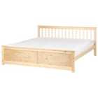 Beliani Bed Pine Wood Olendon 180 X 200 Cm Eu Super King Light Brown