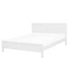 Beliani Bed Pine Wood Olivet 160 X 200 Cm Eu King Size White