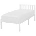 Beliani Wooden Eu Single Size Bed White Florac