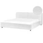 Beliani Bed Boucle Linards 180 X 200 Cm Eu Super King White