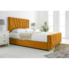 Eleganza Scarlett Mustard Plush Velvet Single Bed Frame