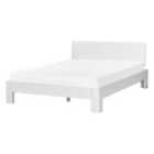 Beliani Bed Pine Wood Royan 140 X 200 Cm Eu Double White
