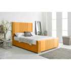 Eleganza Willard Mustard Plush Velvet Small Double Bed Frame