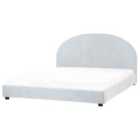 Beliani Bed Fabric Vaucluse 180 X 200 Cm Eu Super King Light Blue