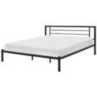 Beliani Bed Metal Cusset 180 X 200 Cm Eu Super King Black