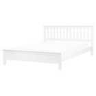 Beliani Bed Pine Wood Mayenne 160 X 200 Cm Eu King Size White