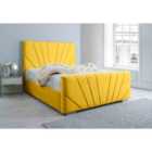 Eleganza Marco Plush Single Bed Frame - Mustard Gold