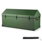 COSTWAY 658L Outdoor Storage Box Tarpaulin Deck Box with Ventilated Window-Green